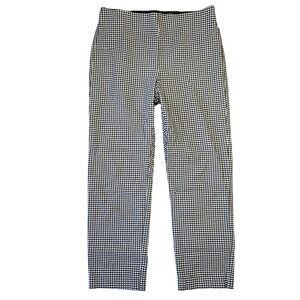 ELLE Skinny Ankle Pants Womens M Gingham‎ Black White Casual Cottagecore Cute